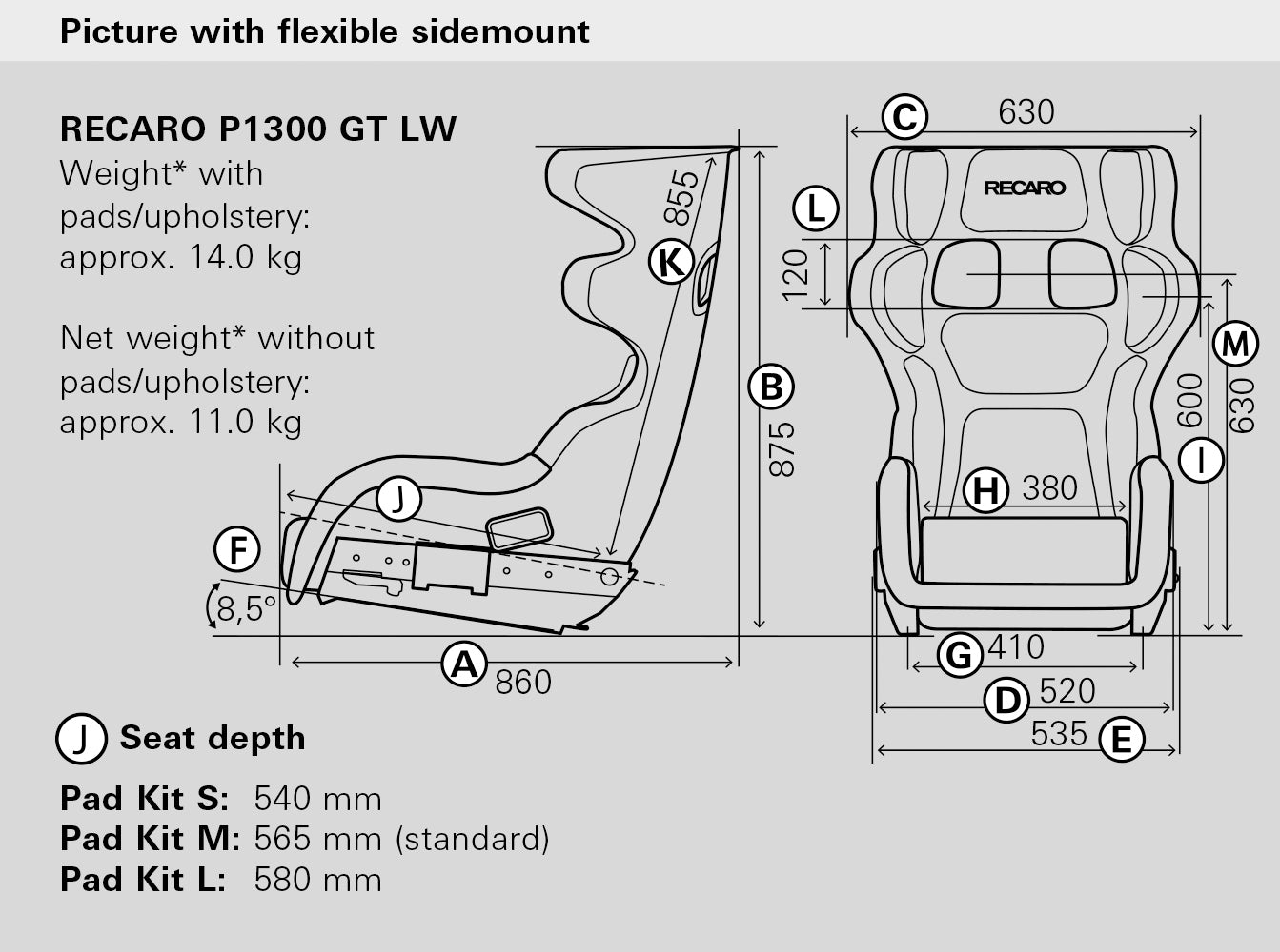 Recaro P1300 GT LW